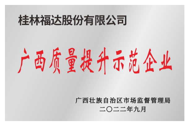 广西质量提升示范企业